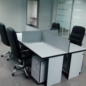 Poste de Travail Compact 4 Postes Moderne